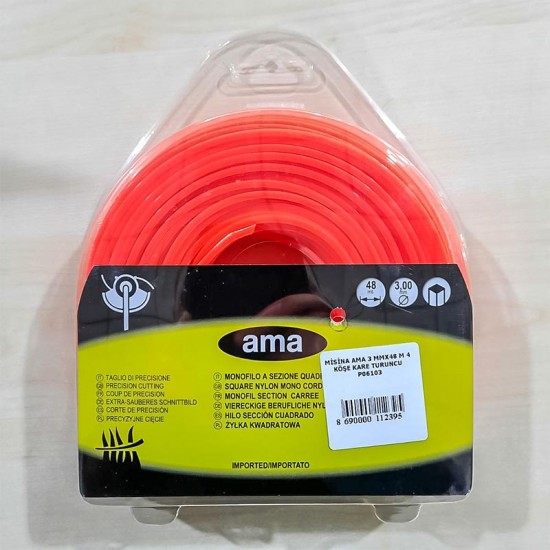 Ama 4 Köşe Kare Misina Tırpan İpi 3 mm 48 metre