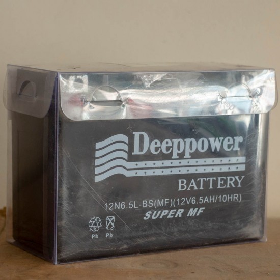 Deeppower 12v6.5ah (12 Volt - 6.5 Ampersaat) Motosiklet Aküsü - Yatık 