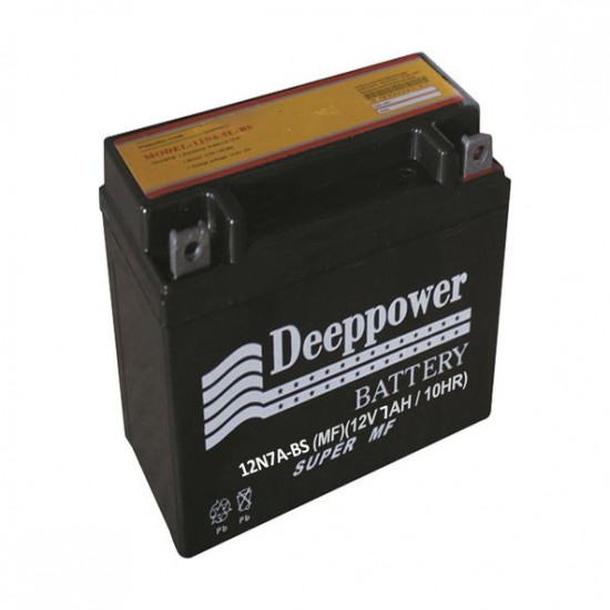 Deeppower 12v7ah (12 Volt - 7 Ampersaat) Motosiklet Aküsü - Dik